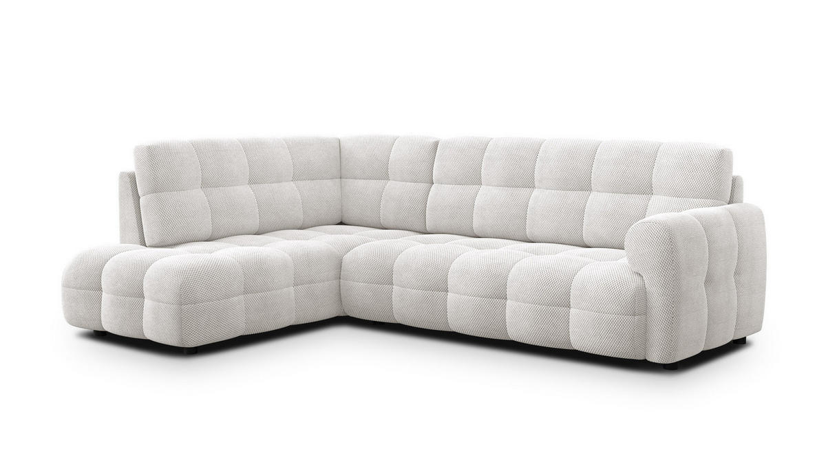 ECKSOFA MELLOW 5-Sitzer, creme - Creme/Schwarz, Holz/Textil (283/191cm) - Courtois Laville