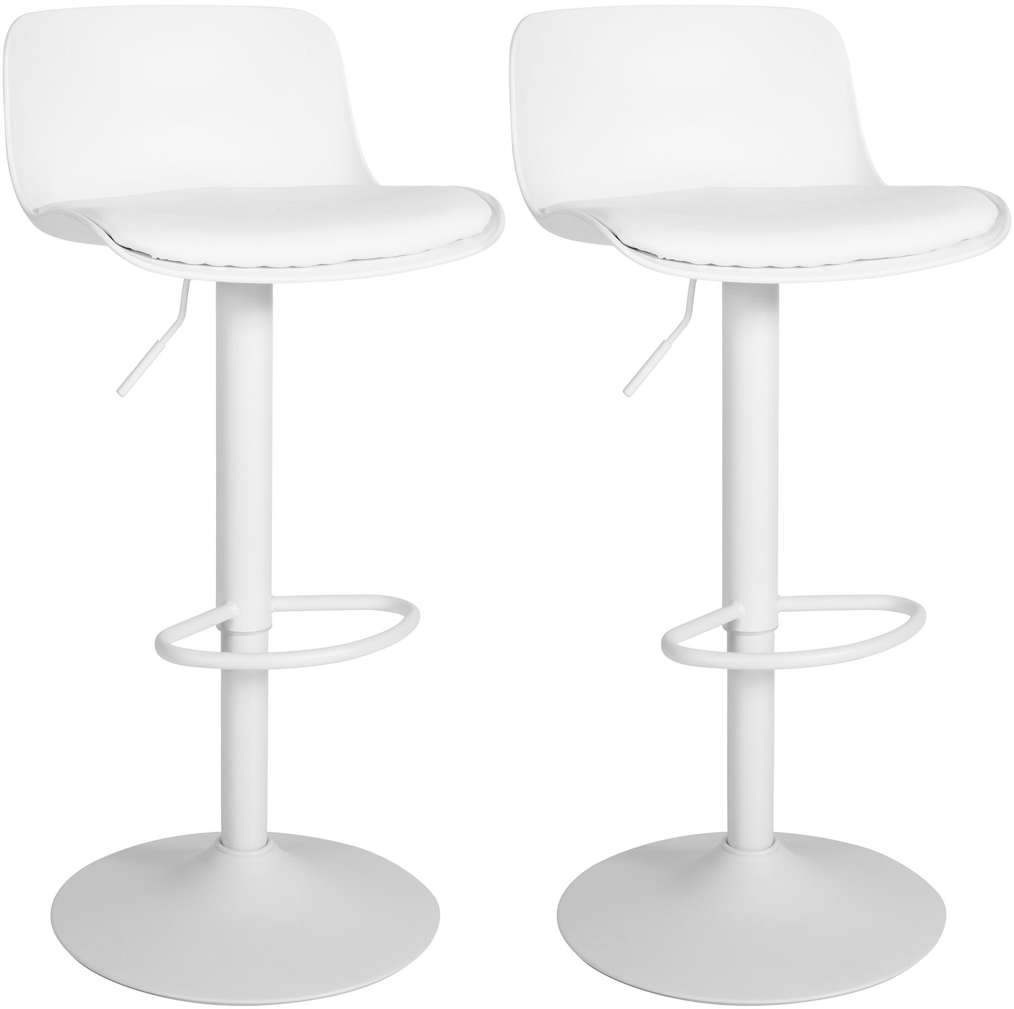 BARHOCKER 2er Set Lederlook weiß - Weiß, Textil/Metall (43.5/75/46cm) - CLP