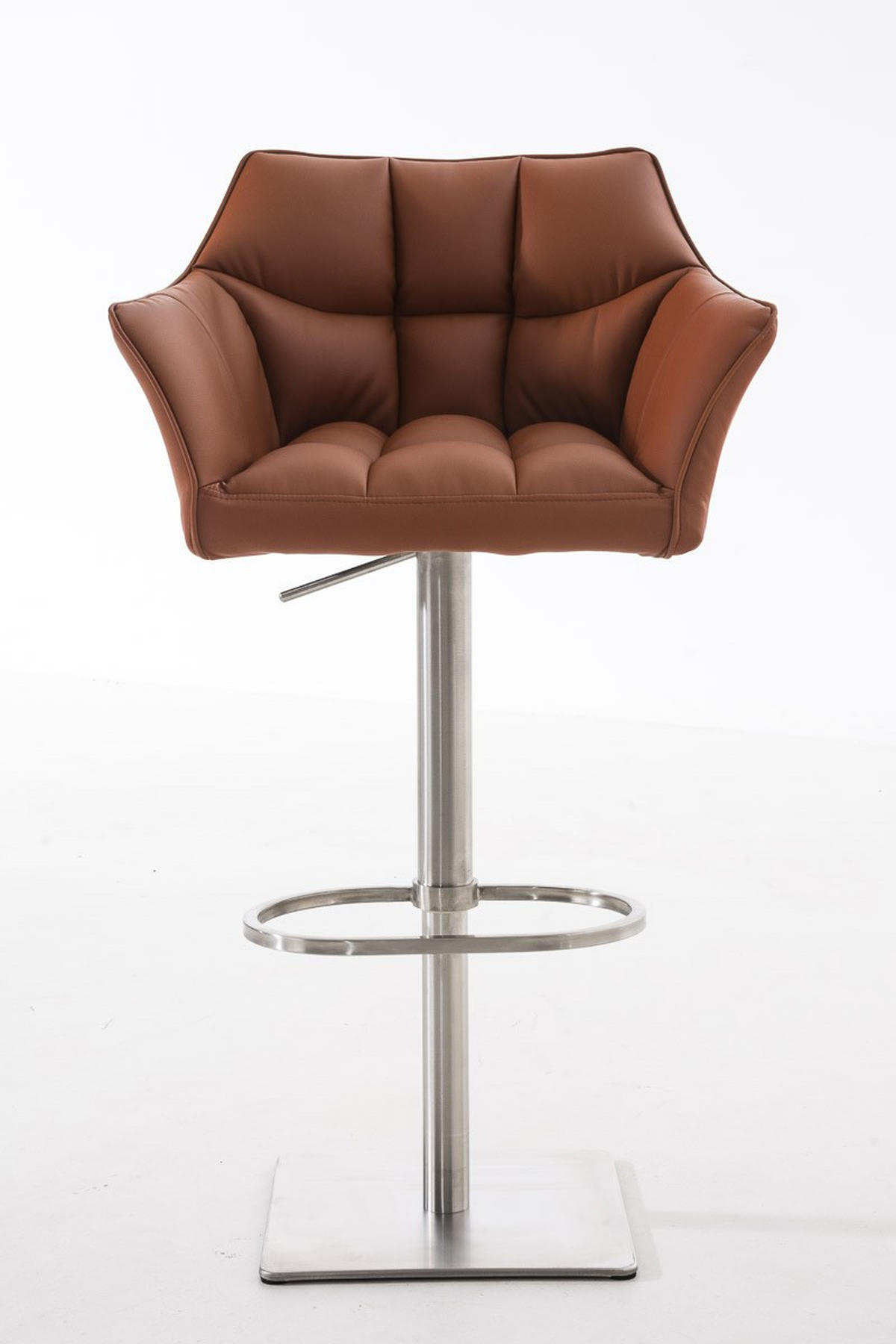 BARHOCKER Damaso 88x64x45 cm hellbraun - Hellbraun, Leder (64/88/45cm) - furnicato