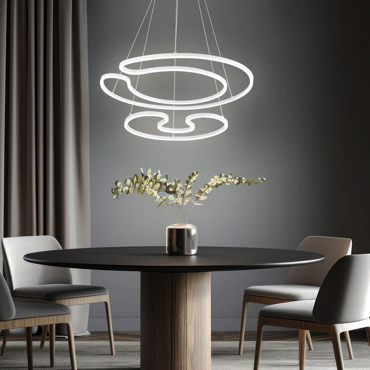 LED HÄNGELEUCHTE U-Form Weiß Matt - Weiß, Metall (67/67/120cm) - Globo Lighting