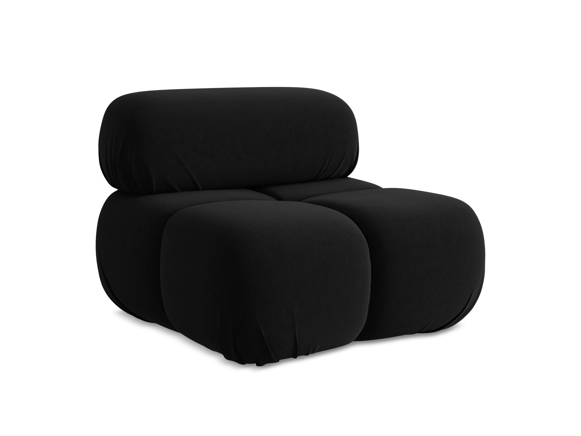 SESSEL Samt Stoff Schwarz - Schwarz/Orange, Kunststoff/Textil (96/70/95cm) - Makamii