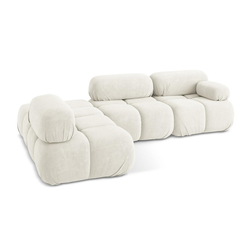 Thumbnail - Makamii Ecksofa, Weiß, Textil, 3-Sitzer, Füllung: Schaumstoff, L-Form, Ottomane links, 285x190 cm, Made in EU, Wohnzimme...