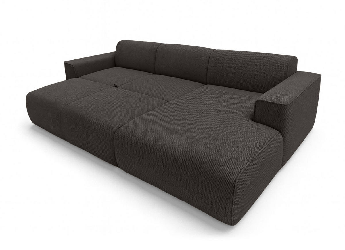 ECKSOFA L Form Ruyam Grau 310/165/78 cm – Schlaffunktion Rechts - Schwarz/Grau, Kunststoff/Textil (310/170cm) - AX Living
