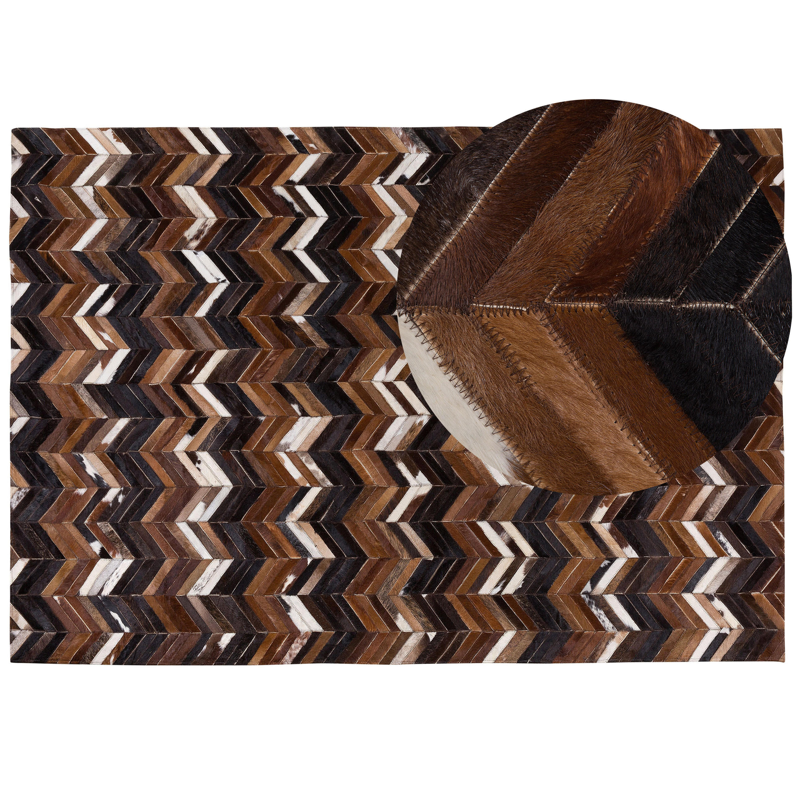 KURZFLOR-TEPPICH Balat 230/160 cm - Multicolor, Fell (160/230cm) - Beliani