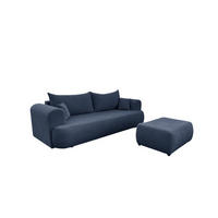 SCHLAFSOFA Anike Inkl. Polsterhocker - Dunkelblau, Holzwerkstoff/Textil (240/78/110cm) - Fun Möbel