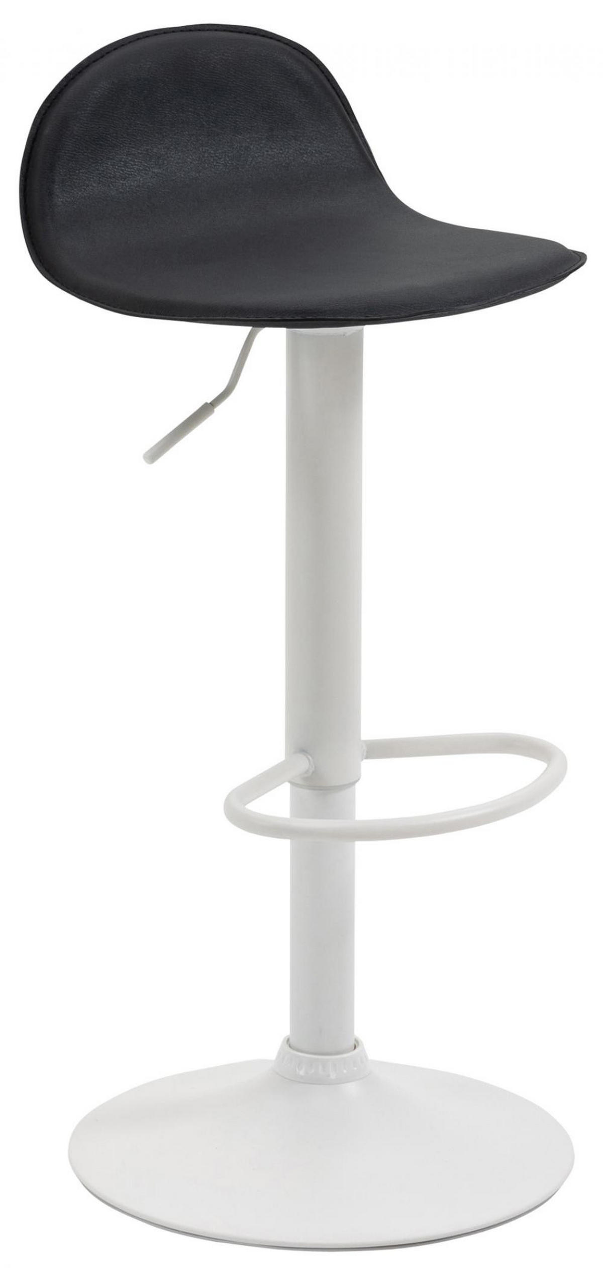 BARHOCKER Lederlook schwarz - Schwarz/Weiß, Textil/Metall (39/73/41cm) - CLP