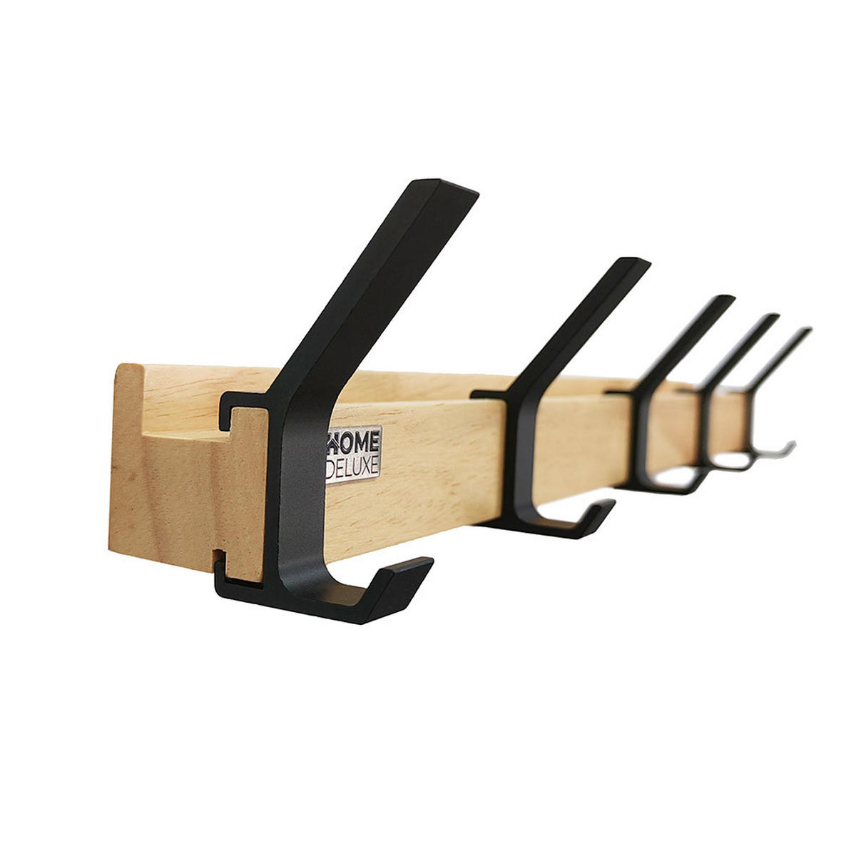 GARDEROBENLEISTE STRIPE - Menge: 8 x Haken - Braun, Holz (70/6.9/6.8cm) - Home Deluxe