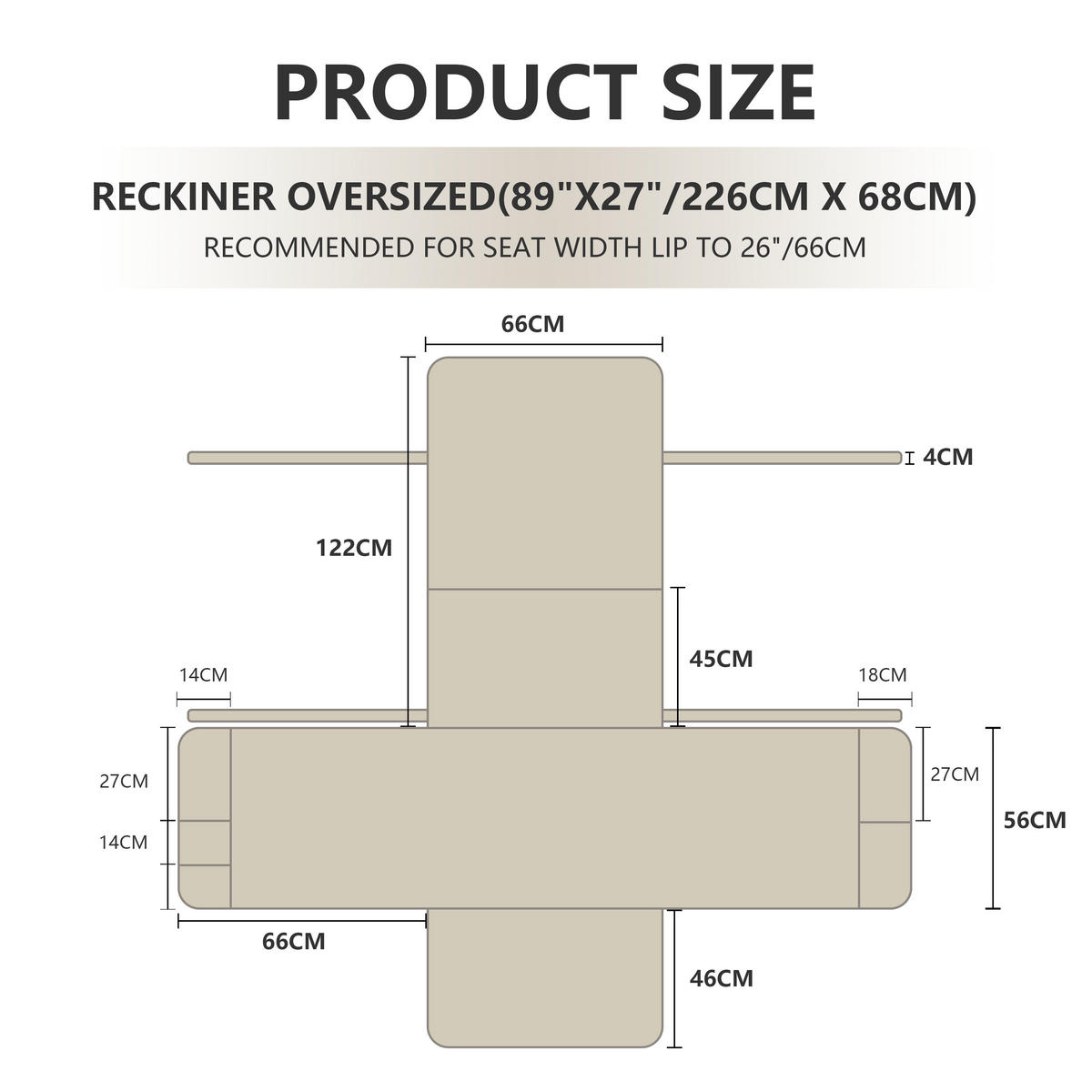 LENDEN- und Rückenstützkissen Einteilig Mit Gurten - Cappuccino, Textil (224/198/2cm) - Vercart