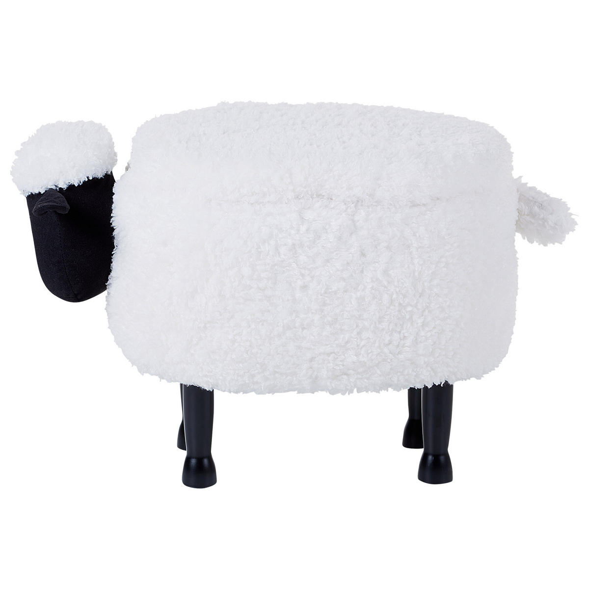 TIERHOCKER Sheep 35/55/40 cm - Weiß, Kunststoff/Textil (55/40/35cm) - Beliani
