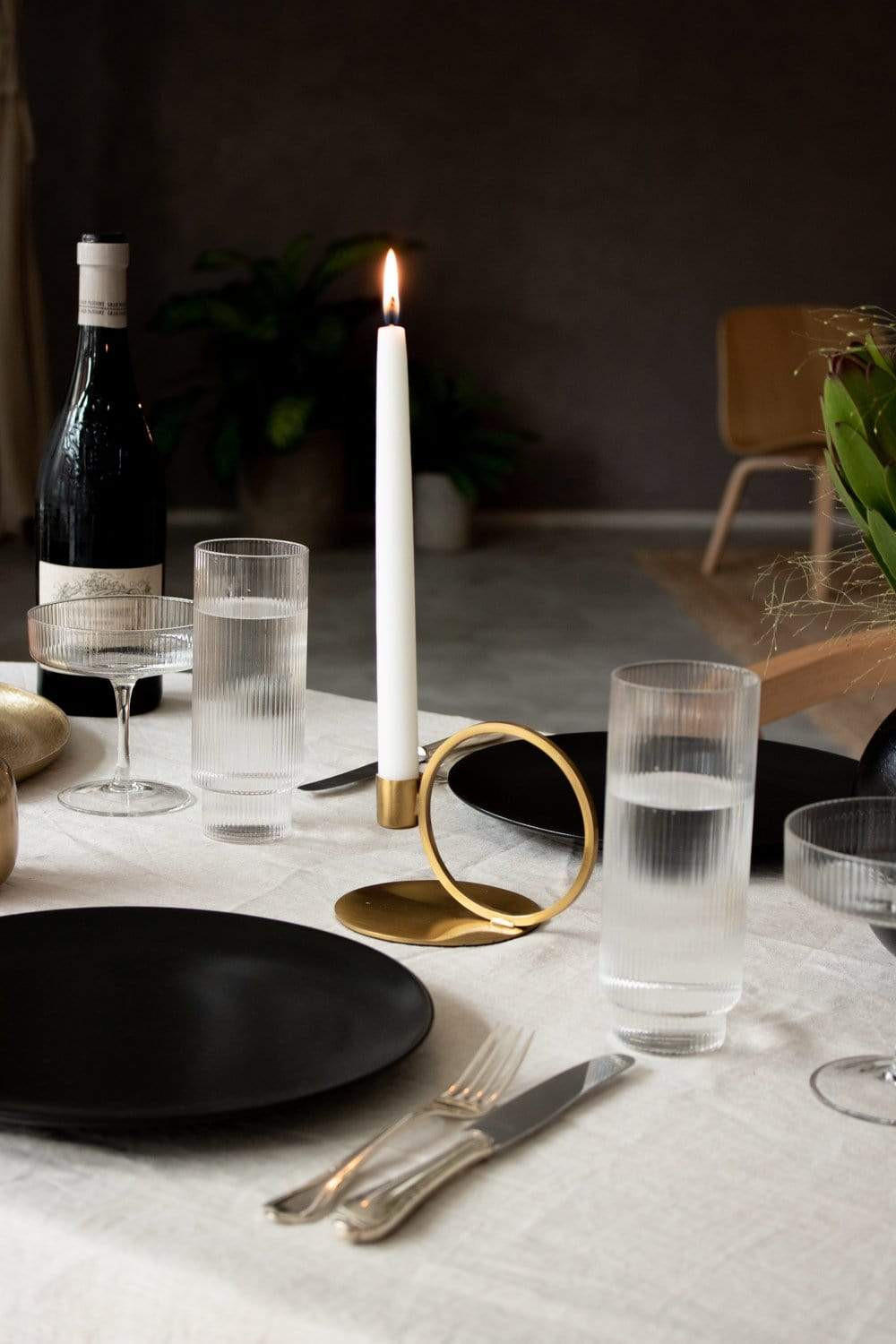 KERZENHALTER Geo aus Eisen in Gold 14/10 cm - Goldfarben, Metall (10/10/14cm) - LaLe Living