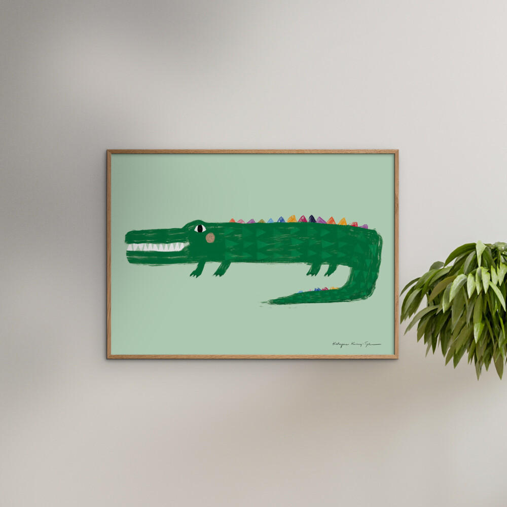 POSTER Wild Apple - Crocodile - Grün, Papier (30/40/0.1cm) - Poster&Frame
