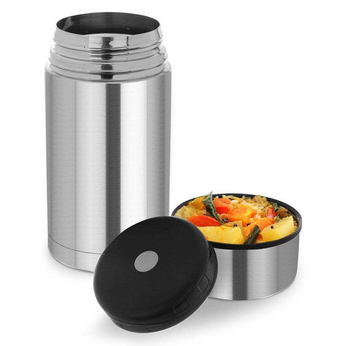 LUNCH-THERMOSKANNE aus Stahl 1,2 l - Silberfarben, Metall (10.5/21.5/10.5cm) - Orion 