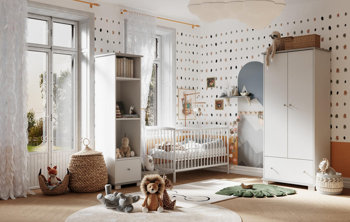 BABYBETT Nöa mit Matratze - Weiß, Holz (60/120cm) - kiki design