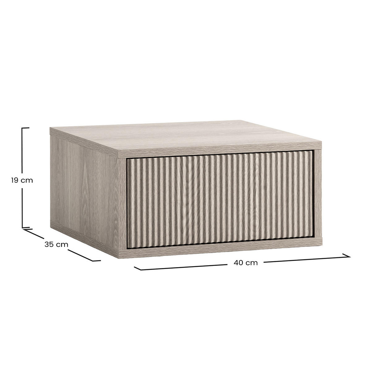 MĂSUȚA de noapte SUSPENDATĂ Florida 1 sertar aspect de stejar - culoare lemn stejar, compozit lemnos (40/19/35cm) - VS Venta-stock