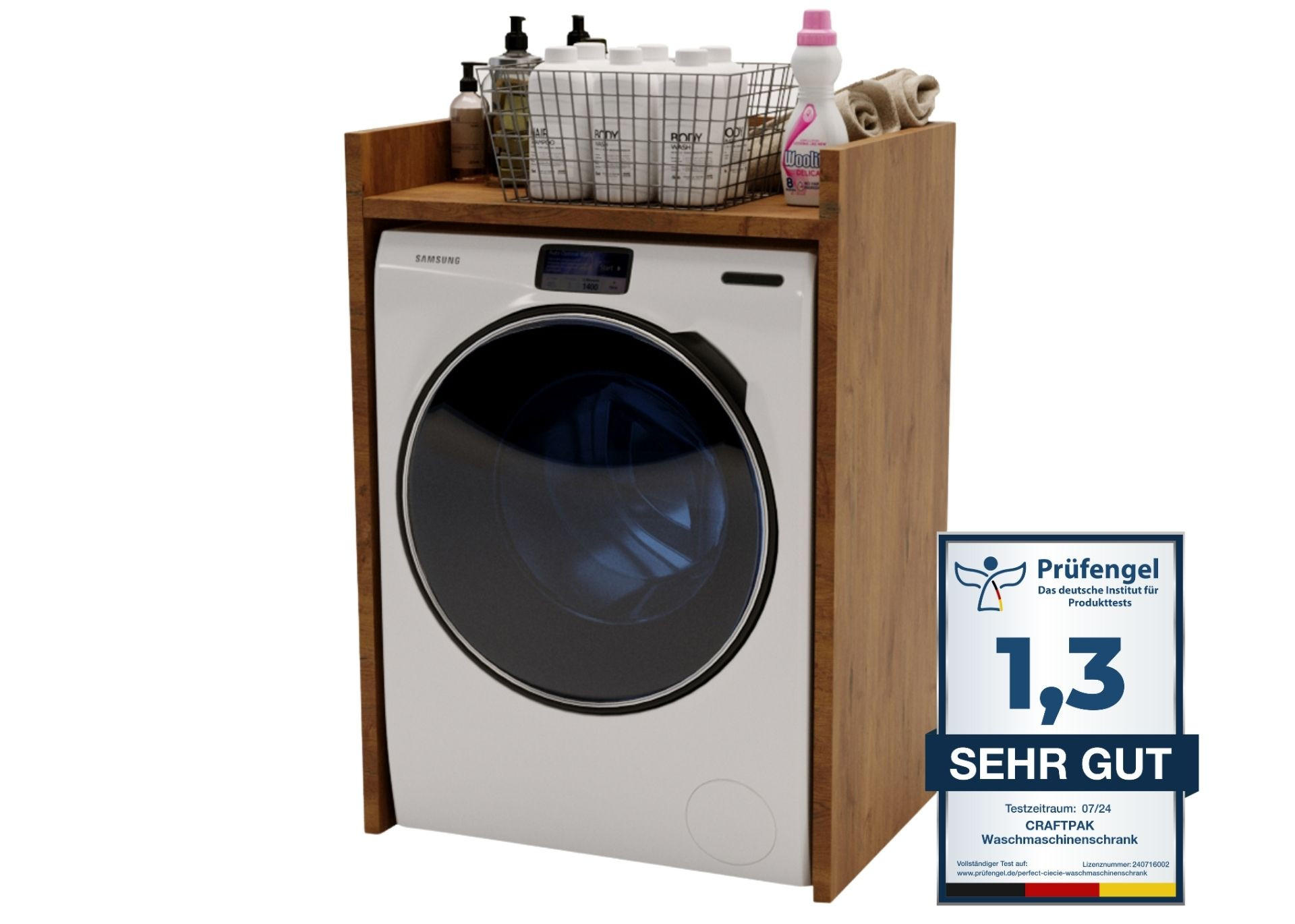 WASCHMASCHINENSCHRANK Retro 66/97/62cm - Braun, Holzwerkstoff (66/97/62cm) - CraftPAK