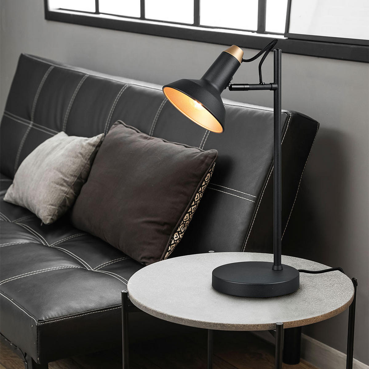 TISCHLEUCHTE Roxie Metall Schwarz - Schwarz, Metall (25.5/17/43cm)