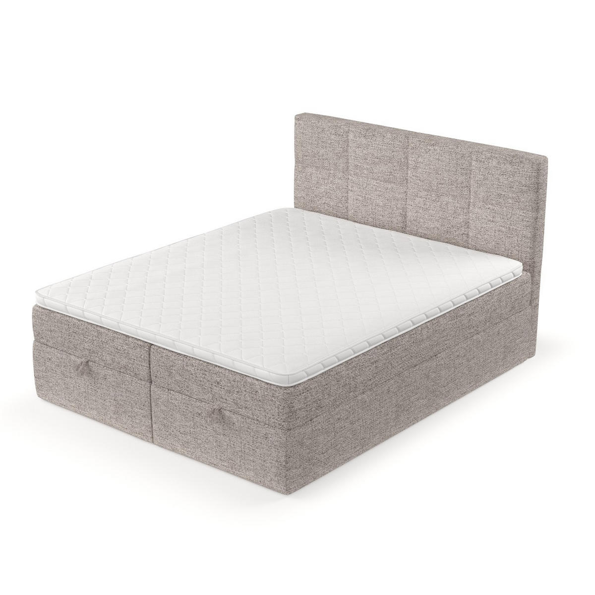 BOXBETT Velto 200/200 cm Beige im Neve Stoff - Beige/Schwarz, Holz/Holzwerkstoff (200/200cm) - AltaBeds