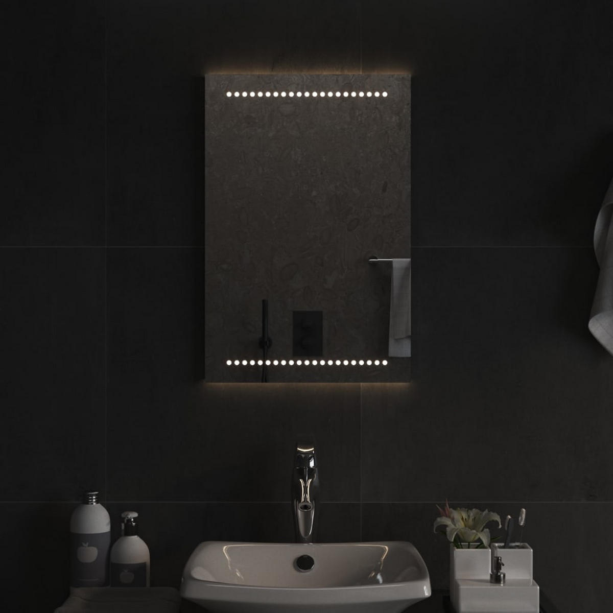 LED-BADSPIEGEL 40x60 cm - Transparent, Glas (40/40/60cm) - furnicato