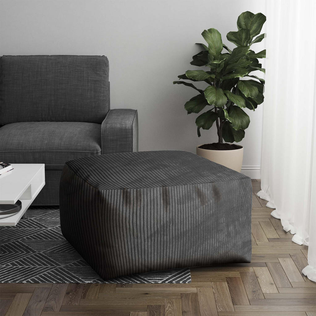 Thumbnail - Dreamroots Sitzsack, Dunkelgrau, Textil, 70x40x70 cm, Oeko-Tex® Standard 100, Wohnzimmer, Hocker, Poufs
