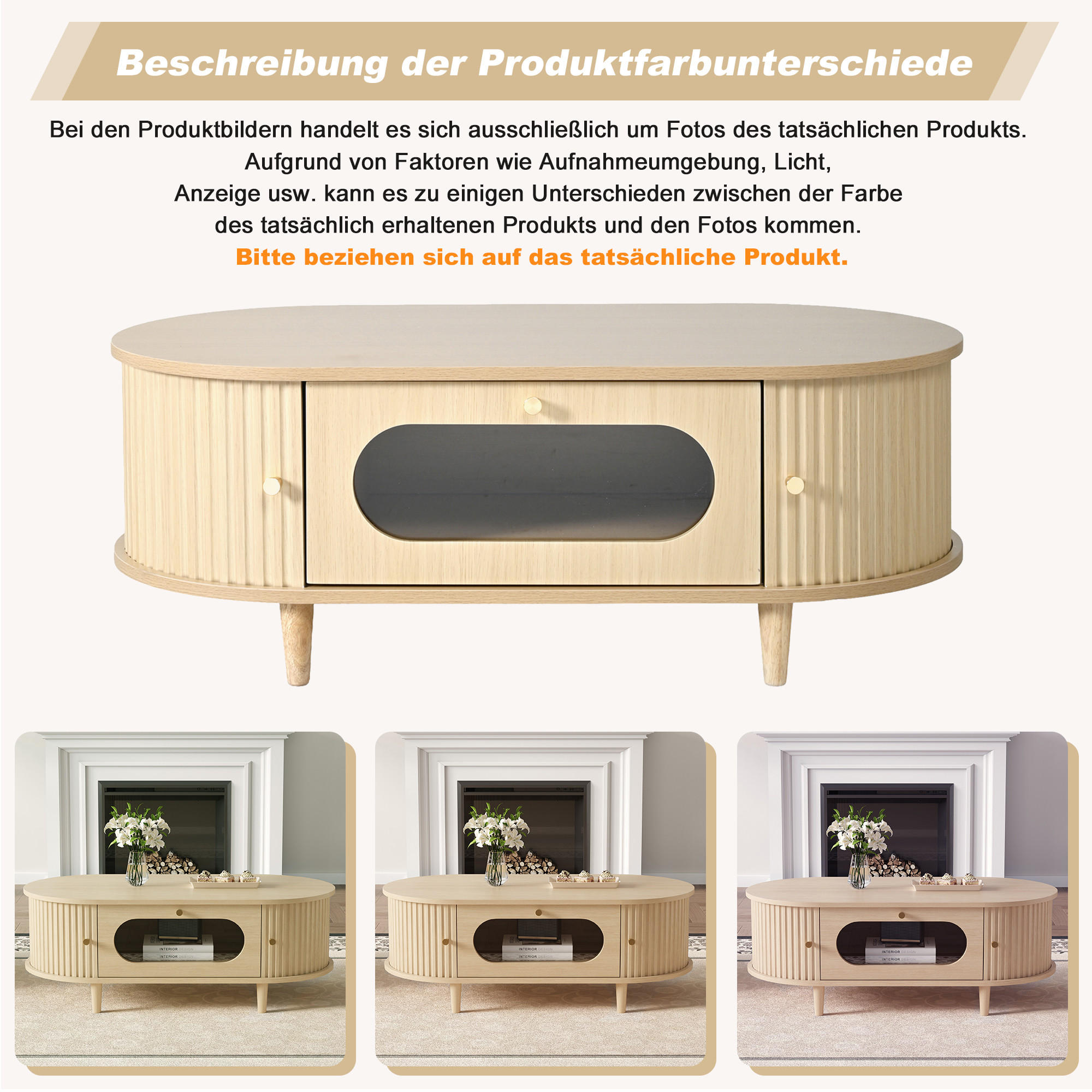 Urban Meuble Couchtisch Eiche 100x36x50 cm