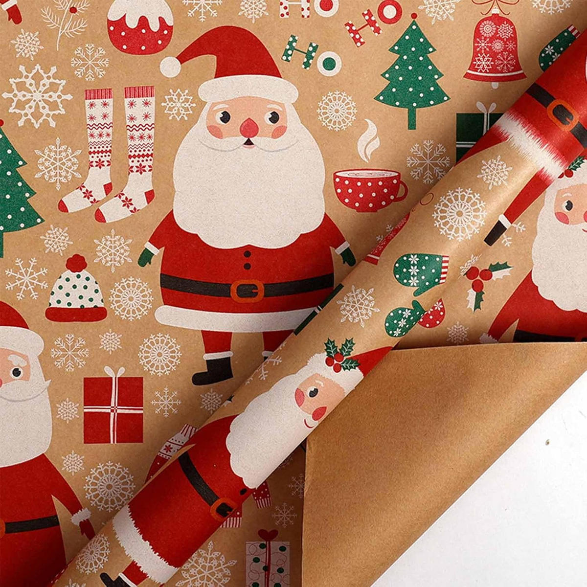 GESCHENKPAPIER – Weihnachts-Geschenkpapier – 43 x 300 cm – Braun - Braun, Papier (4/4/43cm)