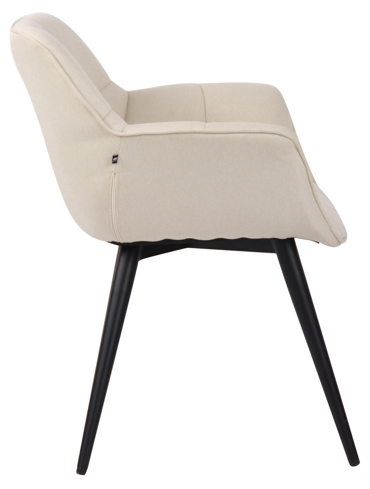 ESSZIMMERSTUHL Rosini Stoff, Gestell Metall matt Schwarz Creme - Schwarz/Naturfarben, Textil/Metall (64/84/60cm) - TPFLiving