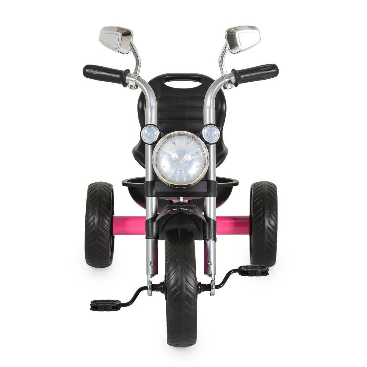 DREIRAD Captain Musikfunkion rosa Lichter Spiegel Hinterkorb Rückenlehne - Rosa, Metall (75/47/65cm)