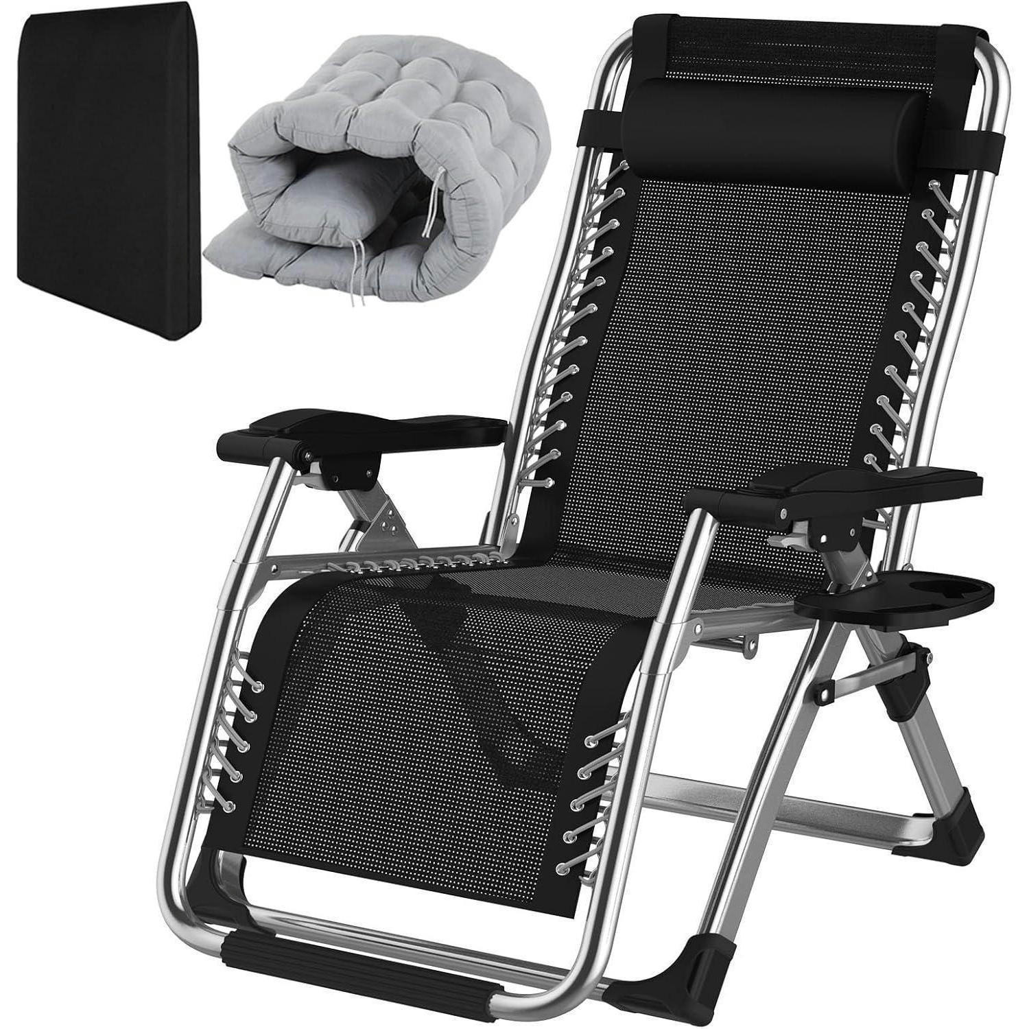 SONNENLIEGE Grau 72 cm Breit - Schwarz, Textil (72/77/172.5cm)