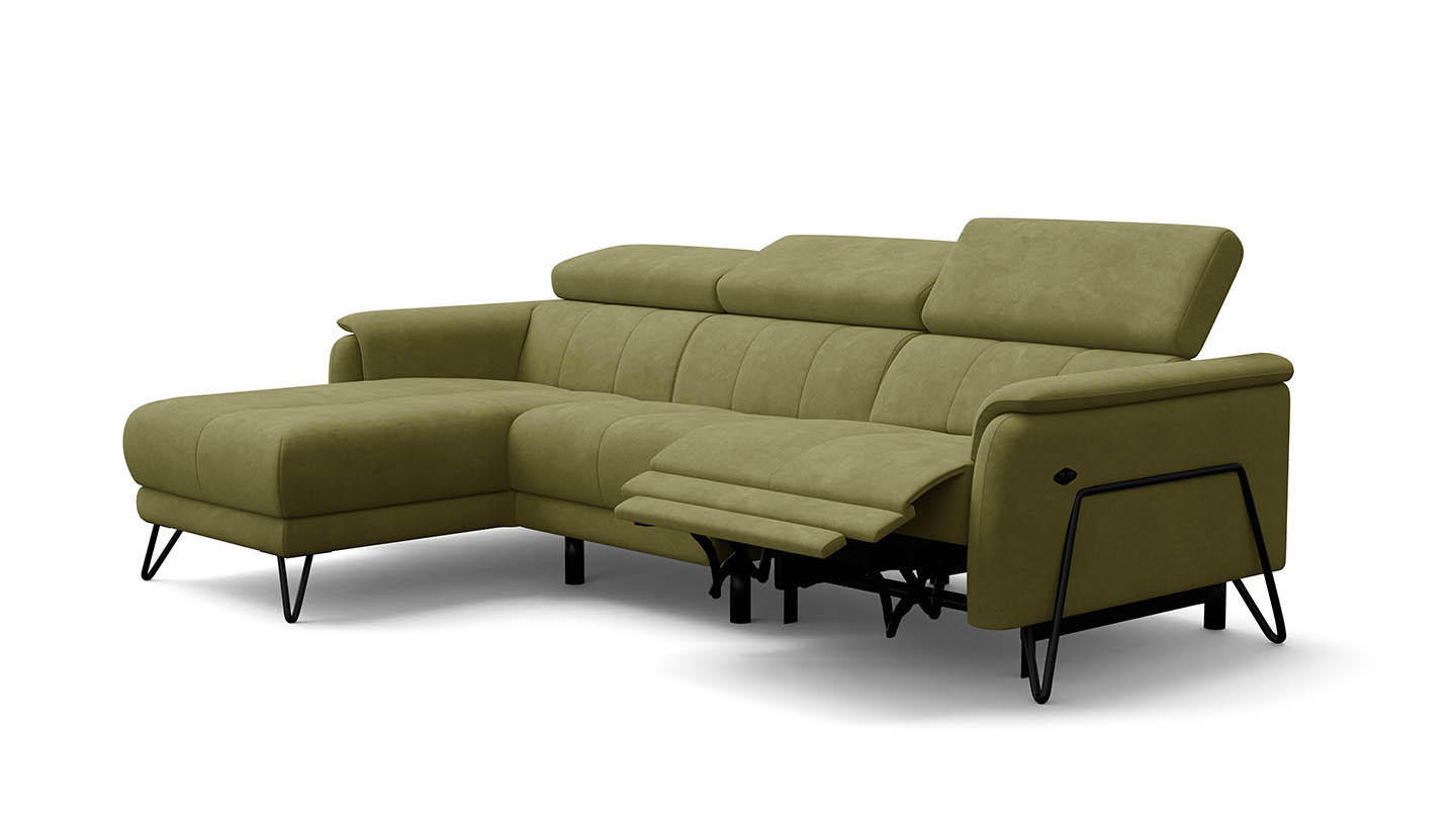 Wozimo Ecksofa Grün 268x92 cm