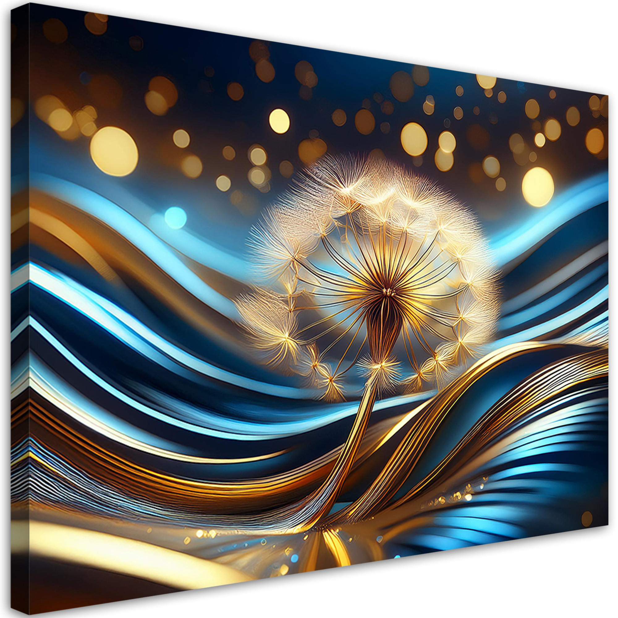 WANDBILD kugelfisch natur abstraktion - Blau, Textil (60/40cm) - Feeby