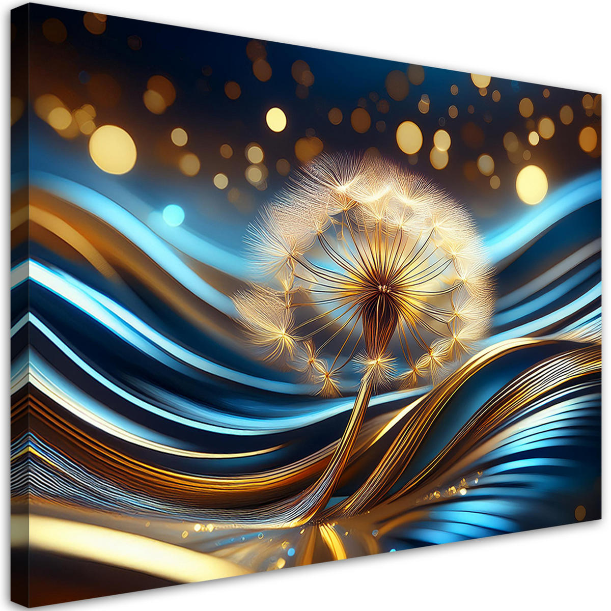 WANDBILD kugelfisch natur abstraktion - Blau, Textil (60/40cm) - Feeby