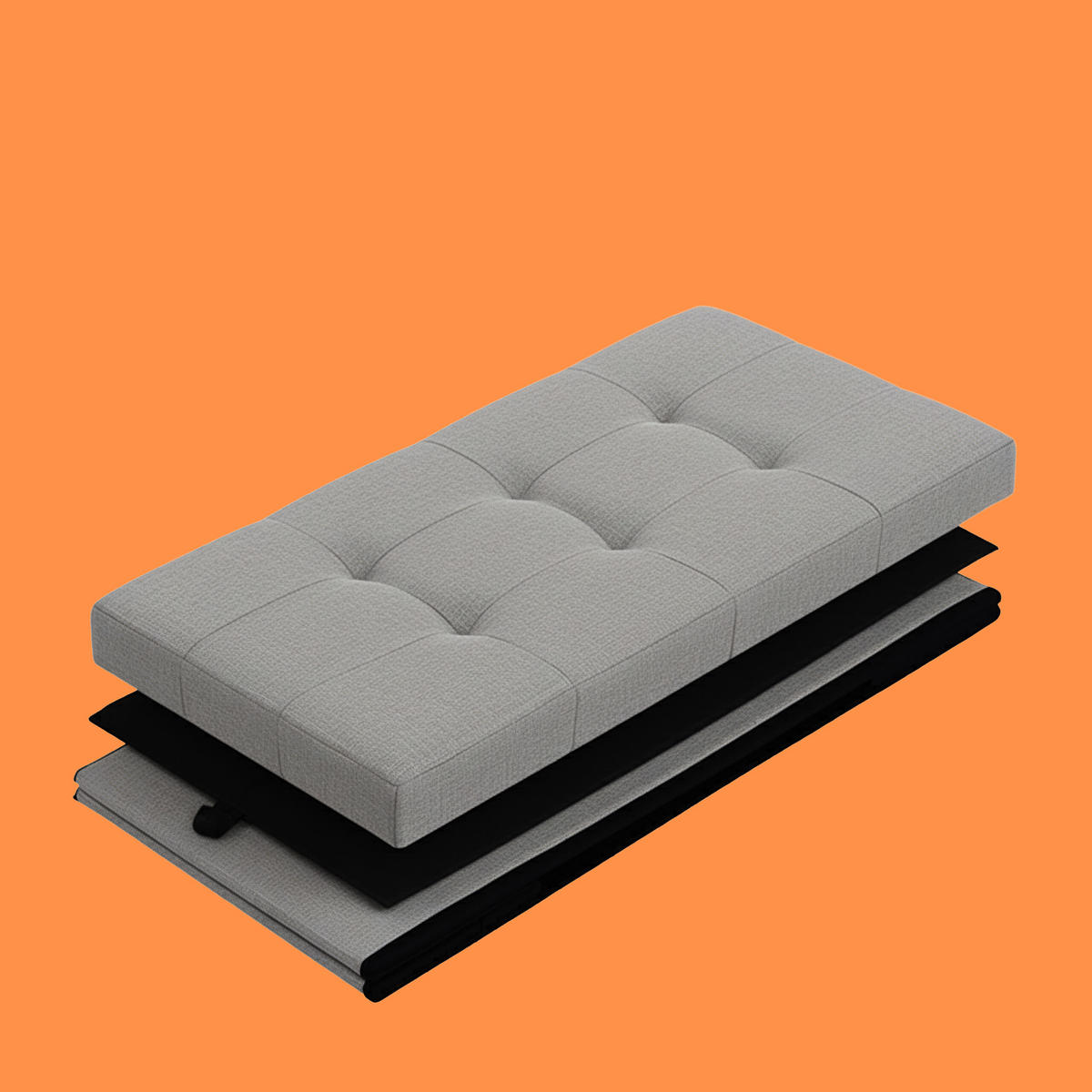 SITZBANK - Grau, Holzwerkstoff/Textil (76/38/38cm) - Relaxdays