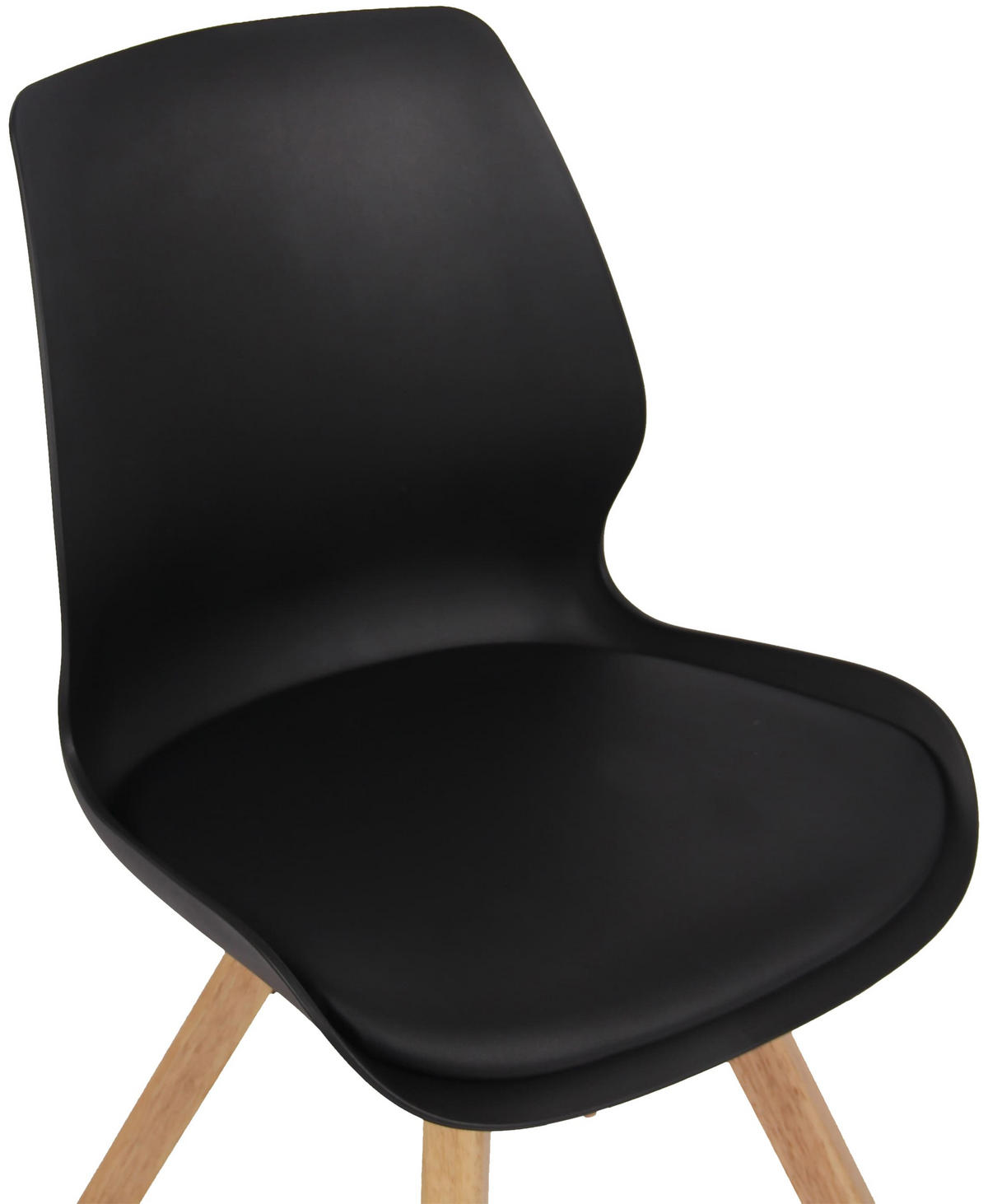 STUHL Kunststoff schwarz - Eukalyptusholzfarben/Schwarz, Holz/Kunststoff (49/87.5/58cm) - CLP