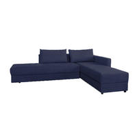 SCHLAFSOFA IDA Blau Webstoff - Blau/Schwarz, Textil (287/229cm) - KAWOLA