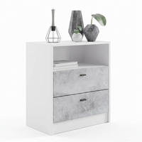 KOMMODE Pino Fronten in Beton Oxid Optik - Hellgrau, Holzwerkstoff (56/67.5/36cm) - Vladon