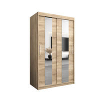 SCHWEBETÜRENSCHRANK 200/120/62 2-türig - Silberfarben/Sonoma Eiche, Holz/Kunststoff (120/200/62cm) - MÖBEL KRYSPOL