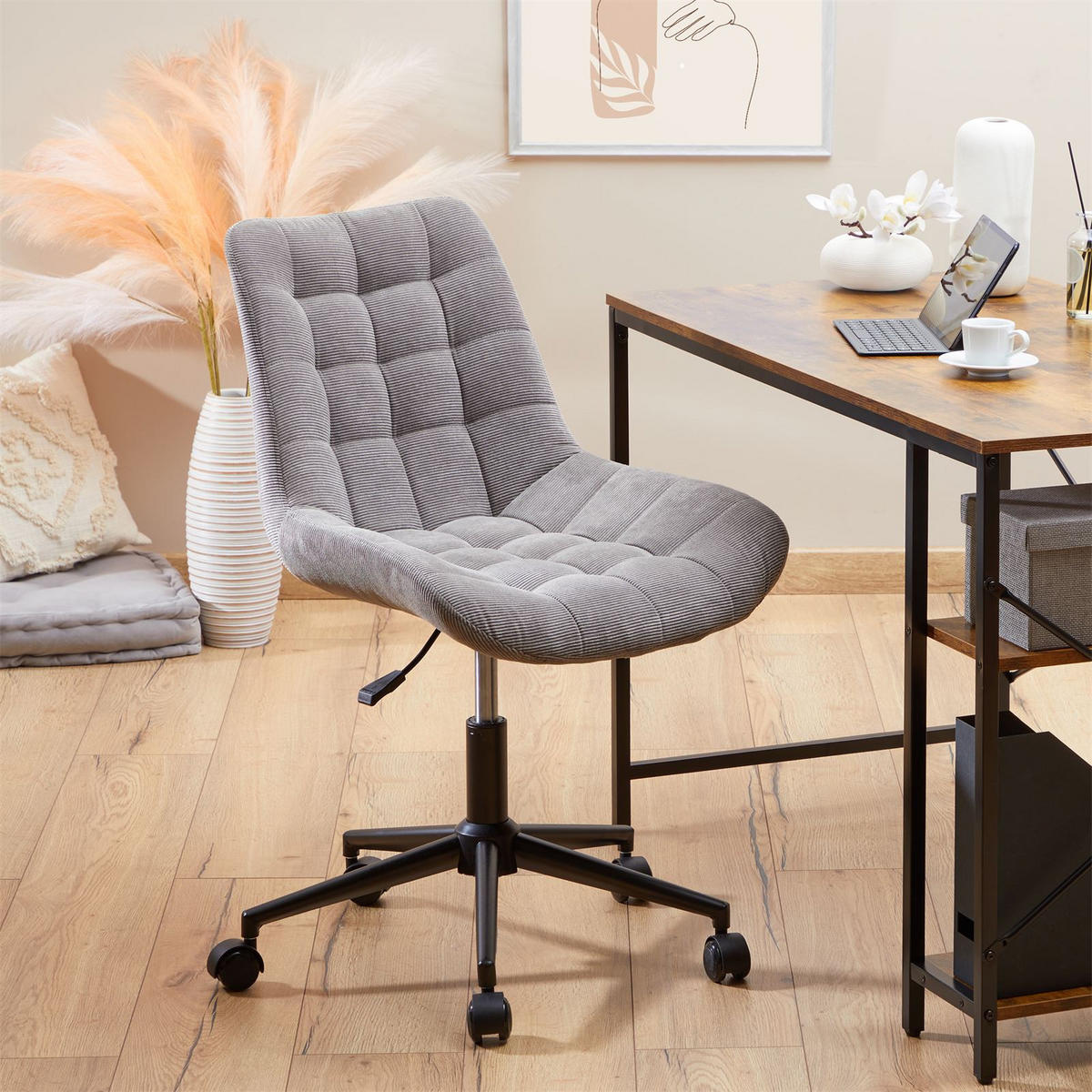 DREHSTUHL VASILO grau - Grau, Textil (54/80/61cm) - IDIMEX