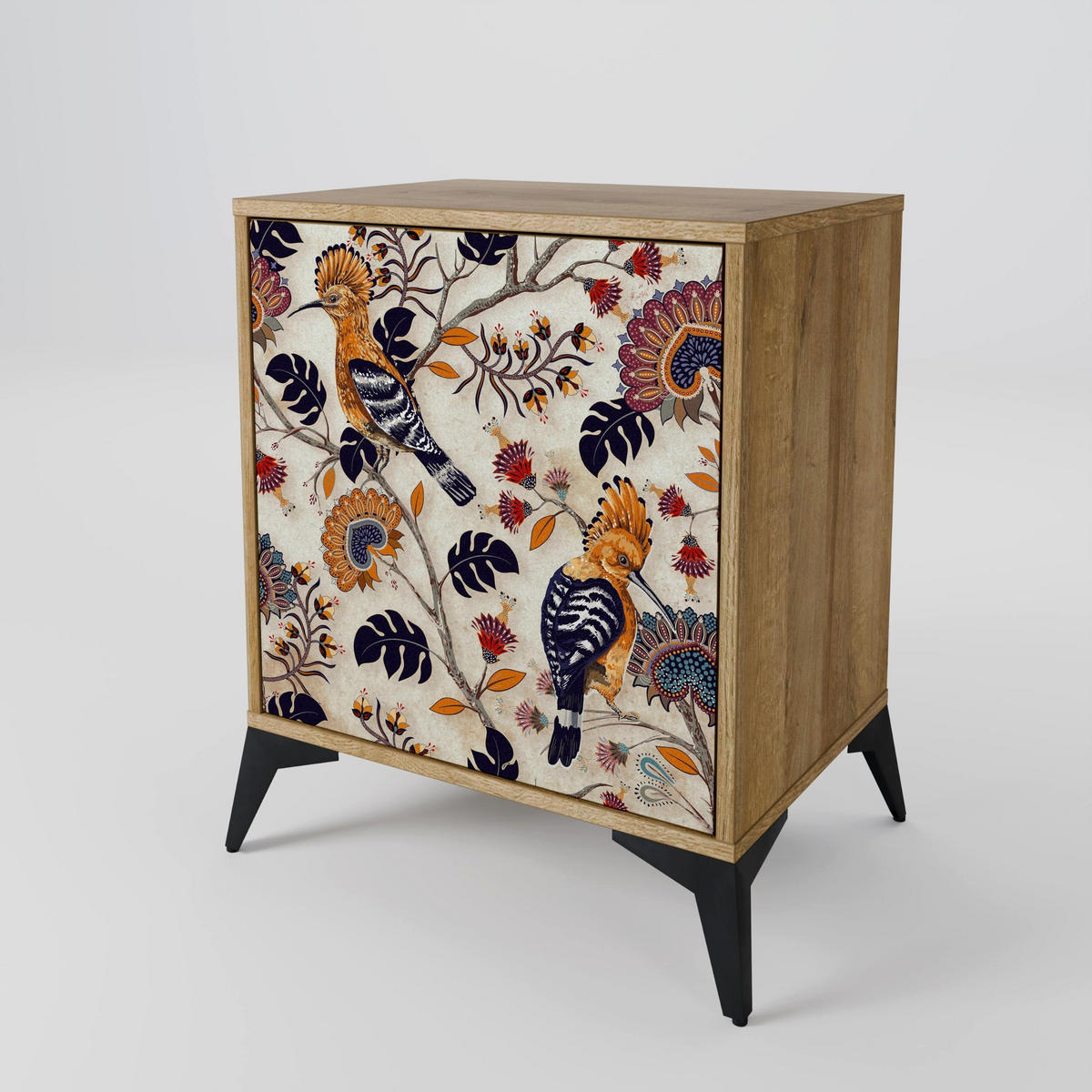 SIDEBOARD EMINENT HOOPOE, Eichefarben, 57,5x42x75,5 cm, Goldfarbene Metallfüße - Eichefarben/Goldfarben, Holzwerkstoff/Metall (57.5/75.5/42cm) - SpaceRebels