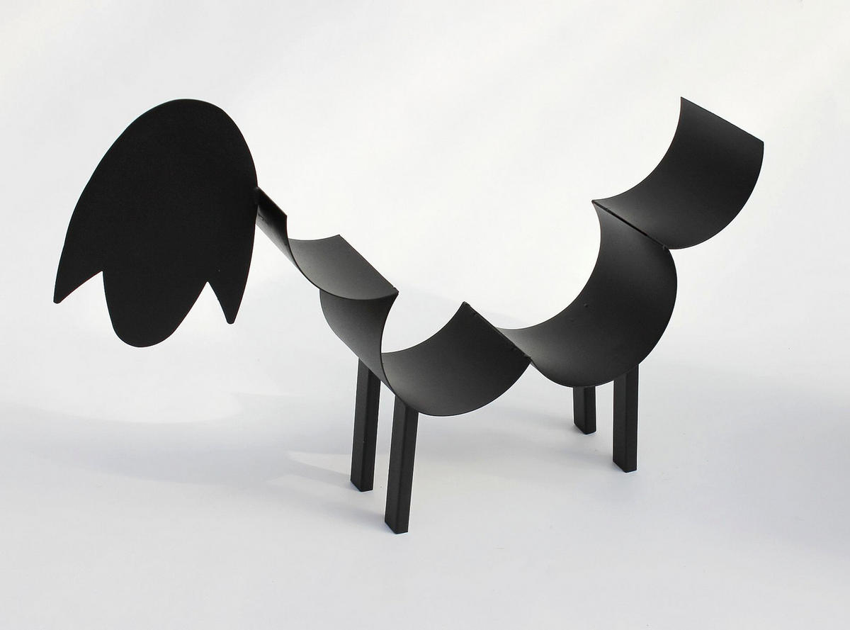 TOILETTENPAPIERHALTER freistehend Schaf Metall Schwarz 50/10/32 cm - Schwarz, Metall (50/32/10cm) - DanDiBo