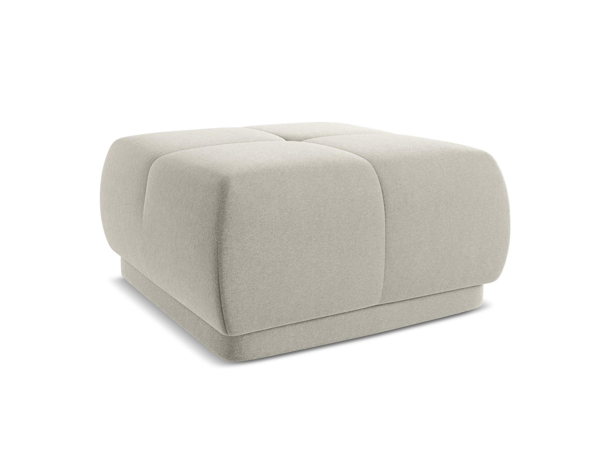 POUF Samt Stoff Creme - Perlmutt/Creme, Kunststoff/Textil (60/35/60cm) - Makamii