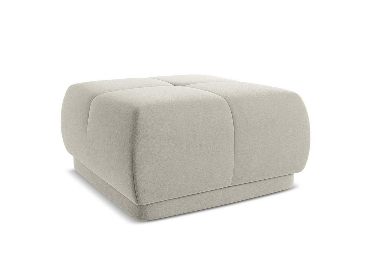 POUF Samt Stoff Creme - Perlmutt/Creme, Kunststoff/Textil (60/35/60cm) - Makamii