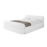 POLSTERBETT mit Bettkasten, Fußteil und Lattenrost, Boxbett mit Matratze H3/H4 - ENORA-Z-V1 180x200 Weiß Kunstleder - Weiß Hochglanz, Holzwerkstoff/Textil (180/200cm) - ALTDECOR