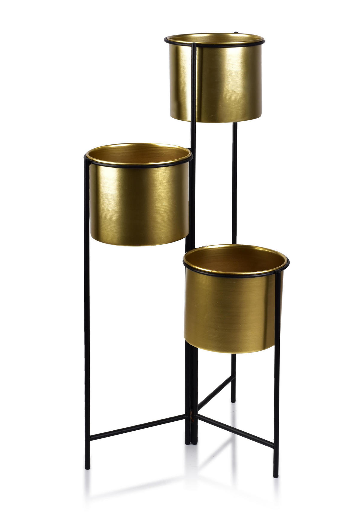 BLUMENTOPF Swen Gold 19.5/19.5/80 cm Metall - Goldfarben, Metall (80cm) - Mondex