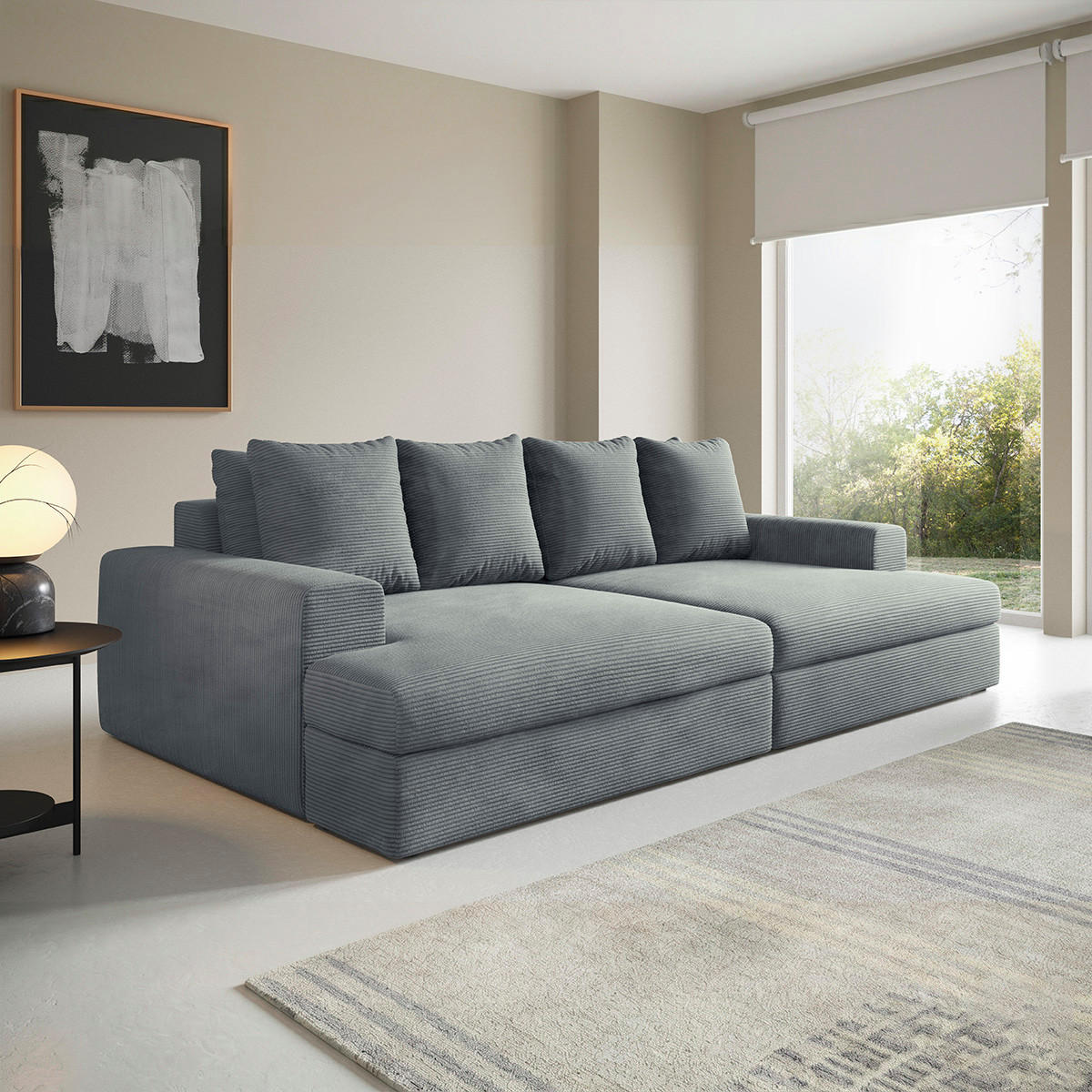 SOFA Paola 3 Sitzplätze Hellgrau - Hellgrau, Holz (272/86/167cm) - Petits-meubles