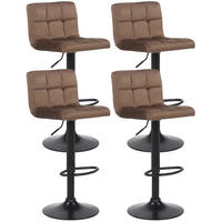 BARHOCKER 4er Set Fenai Samt braun - Schwarz/Braun, Textil/Metall (40/106/40cm) - TPFLiving