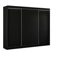 SCHWEBETÜRENSCHRANK Saturn 250 cm 3-türig, schwarz - Schwarz, Kunststoff (250/215/61cm) - Margaret Hadas24
