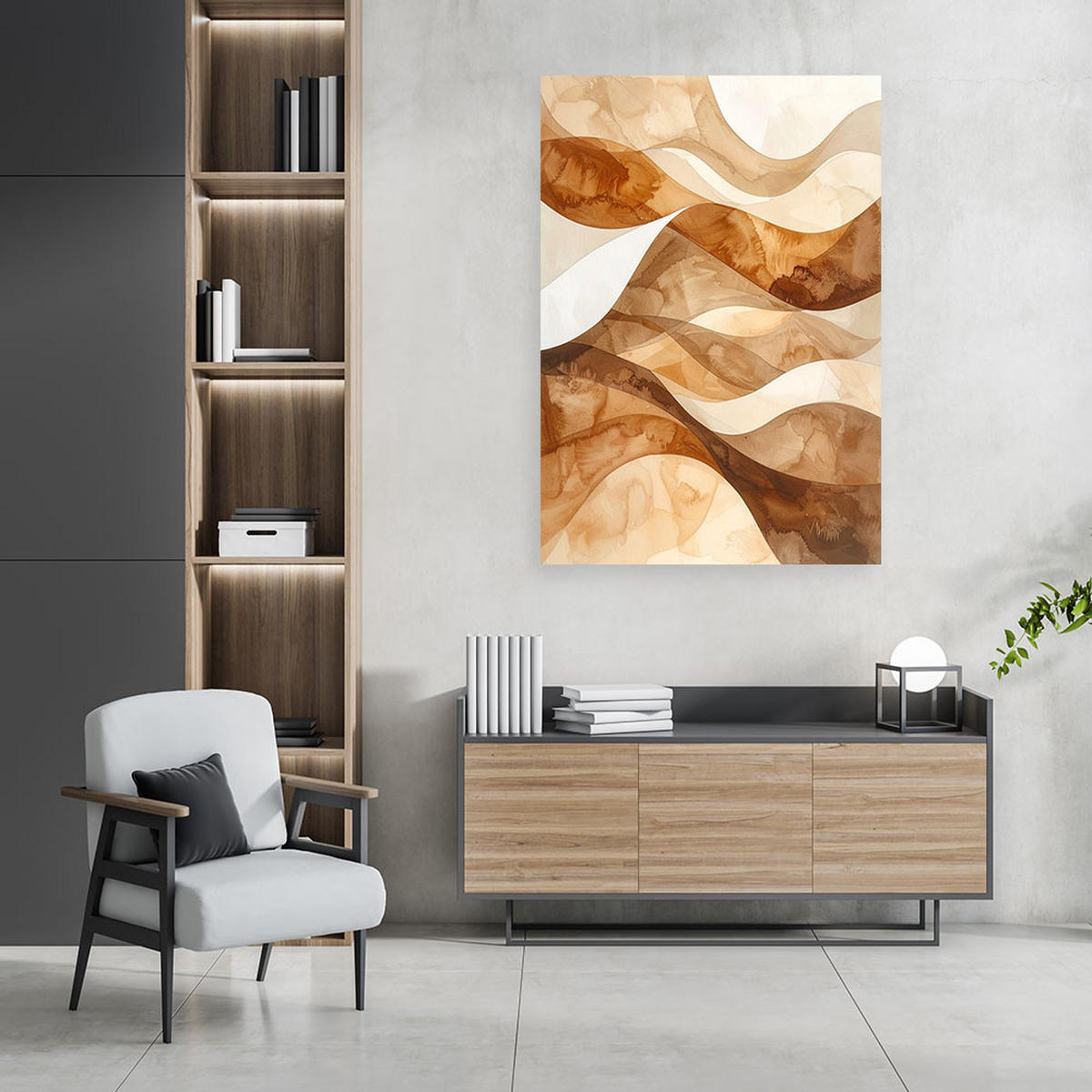 LEINWANDBILD 3D und geometrisch 80x120cm - Beige, Textil (80/120cm) - Feeby