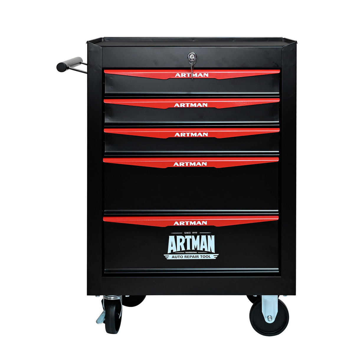 KOMBINATIONS-WERKZEUGSCHRANK – 5 Schubladen – 508 mm (20 Zoll) – Farbgebung: Schwarz und Rot - Multicolor, Metall (33/77.5/60cm) - DCA