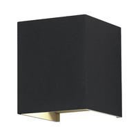 LED AUSSEN-WANDLEUCHTE Schwarz - Schwarz, Metall (10/10/10cm)