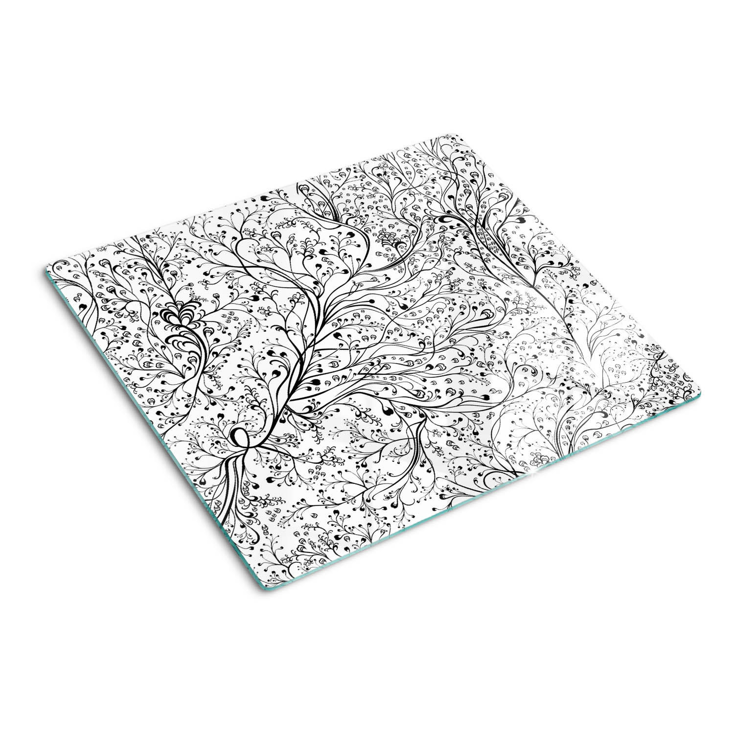 GLASPLATTE 60x52 cm Ineinander verschlungene Zweige - Schwarz, Glas (60/0.4/52cm) - TULUP